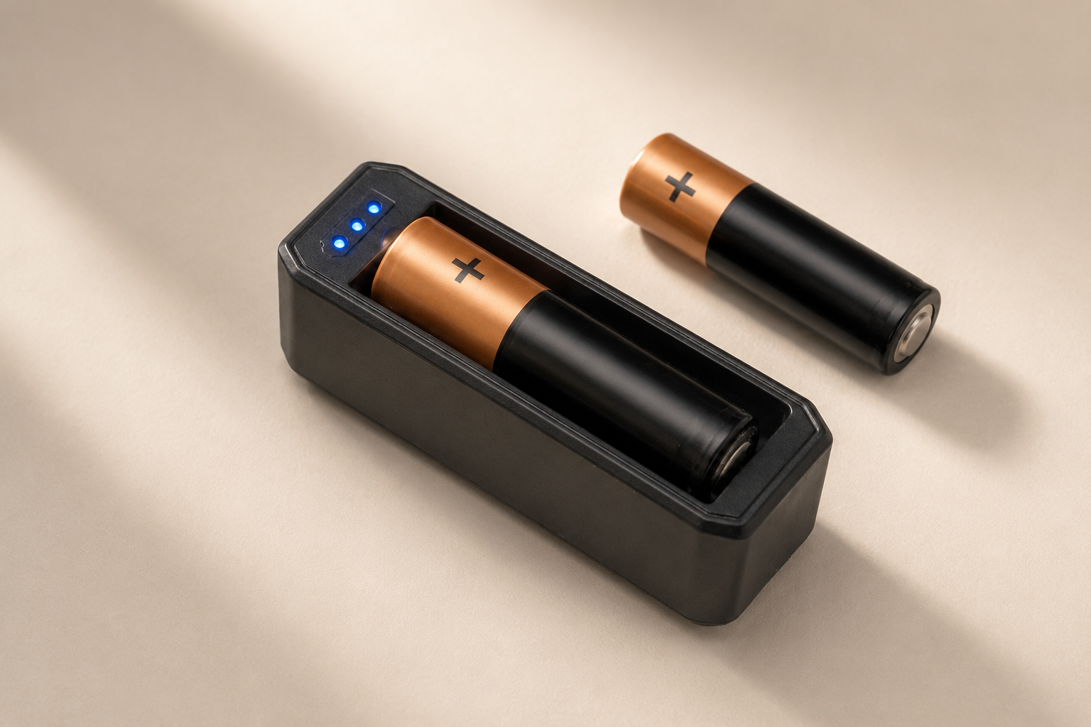 BATBOX battery tester with two household batteries